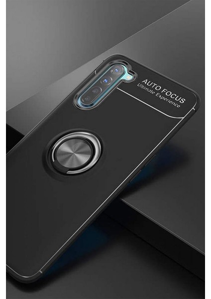 Oppo A91 / Reno 3 Kılıf Yüzüklü Silikon Range - Siyah fırsatları