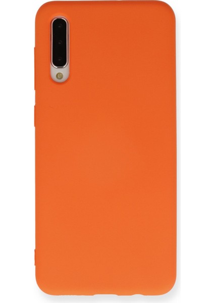 Samsung Galaxy A50S Kılıf Lansman Içi Kadife Nano Silikon - Turuncu