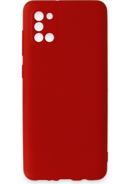 Samsung Galaxy A31 Kılıf Lansman Içi Kadife Nano Silikon - Kırmızı