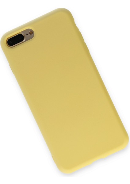 Apple iPhone 8 Plus Kılıf Lansman Içi Kadife Nano Silikon - Sarı