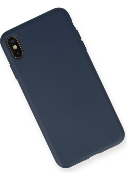 Apple iPhone x Kılıf Lansman Içi Kadife Nano Silikon - Lacivert