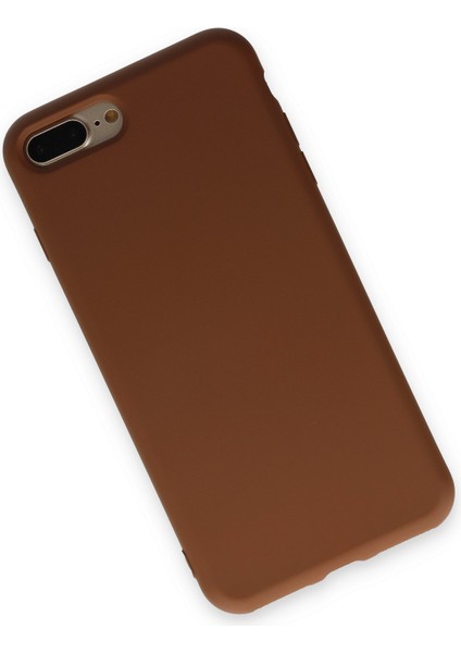 Apple iPhone 8 Plus Kılıf Lansman Içi Kadife Nano Silikon - Kahverengi