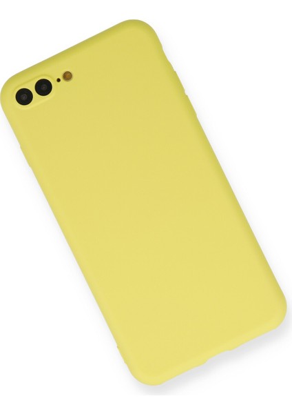 Apple iPhone 8 Plus Kılıf Lansman Içi Kadife Nano Silikon - Mat Sarı