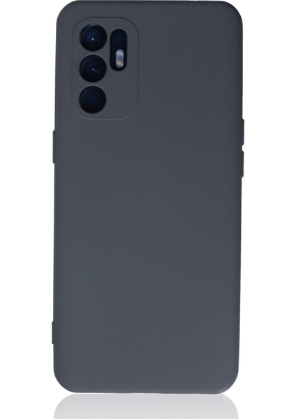 Oppo Reno 6 Kılıf Lansman Içi Kadife Nano Silikon - Gri