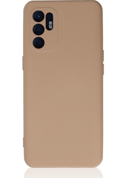 Oppo Reno 6 Kılıf Lansman Içi Kadife Nano Silikon - Pudra