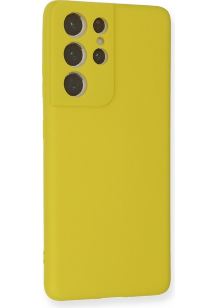 Samsung Galaxy S21 Ultra Kılıf Lansman Içi Kadife Nano Silikon - Sarı fiyatları