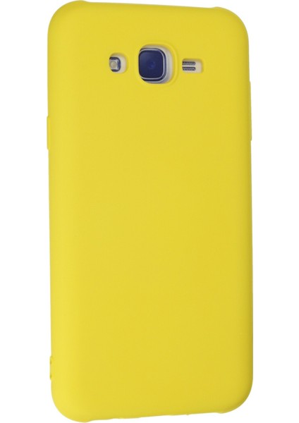Samsung Galaxy J7 Kılıf Lansman Içi Kadife Nano Silikon - Sarı