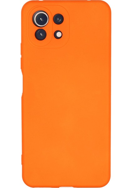 Xiaomi Mi 11 Lite Kılıf Lansman Içi Kadife Nano Silikon - Turuncu