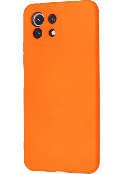 Xiaomi Mi 11 Lite Kılıf Lansman Içi Kadife Nano Silikon - Turuncu
