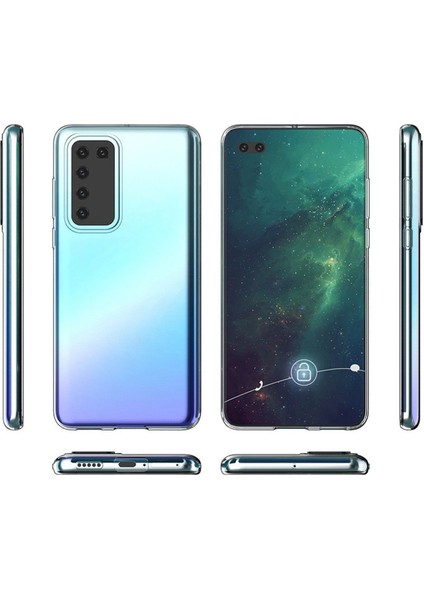 Huawei P40 Kılıf Şeffaf Silikon Lüx