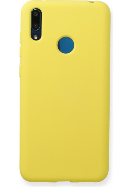 Huawei Y7 2019 Kılıf Lansman Içi Kadife Nano Silikon - Sarı