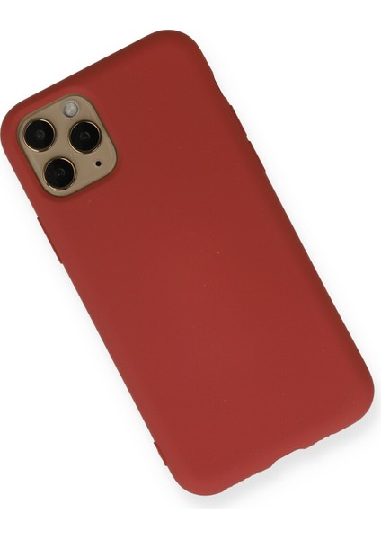 Apple iPhone 11 Pro Kılıf Lansman Içi Kadife Nano Silikon - Koyu Kırmızı