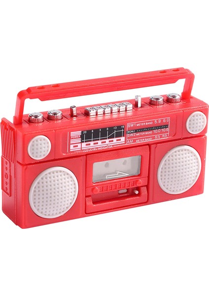 Vintage Stil Gramofon Kaydedici Minyatür Için 1:12 Dollhouse Dekorasyon Kırmızı (Yurt Dışından)
