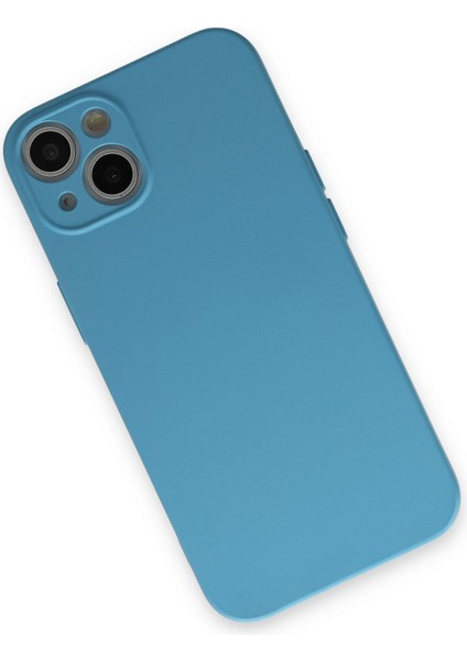 Apple iPhone 13 Kılıf Lansman Içi Kadife Nano Silikon - Mavi