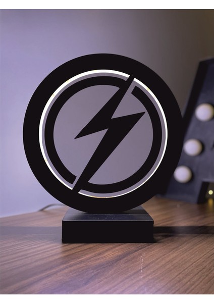 Zeus Yunan Mitolojisi LED Masa Lambası Ahşap