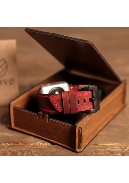 Apple Watch Kordon 49MM 45MM 44MM 42MM 3 / 4 / 5 / 6 / Se / 7 / 8 / 9 Ultra Ultra 2 Hakiki Deri Kayış Kırmızı fiyatları