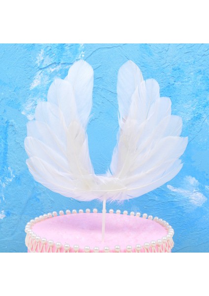 Angel Wings Kek Topper Tüy Dekorasyon Doğum Günü Düğün Sevgililer Yıldönümü (Yurt Dışından) fiyatları