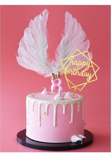 Angel Wings Kek Topper Tüy Dekorasyon Doğum Günü Düğün Sevgililer Yıldönümü (Yurt Dışından) fırsatları