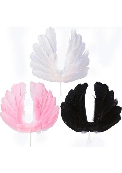 Angel Wings Kek Topper Tüy Dekorasyon Doğum Günü Düğün Sevgililer Yıldönümü (Yurt Dışından) modelleri