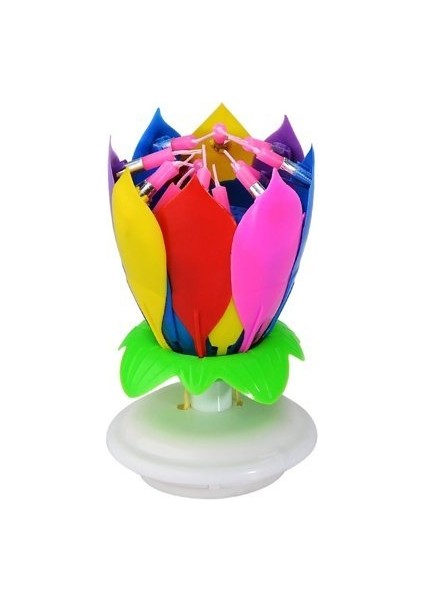 Müzikli Dönen Pasta Için Doğum Günü Lotus Çiçeği Mumu (Yurt Dışından)