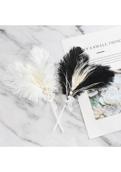 Bebek Duş Doğum Günü Partisi Düğün Için 2 Adet Tüy Kek Topper Süslemeleri (Yurt Dışından)