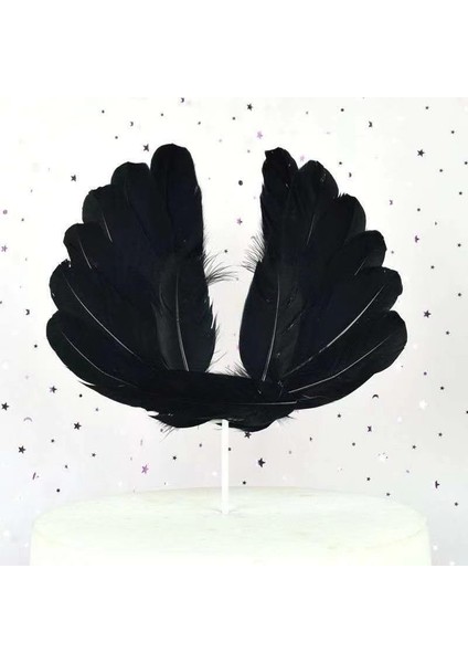 Angel Wings Kek Topper Tüy Dekorasyon Doğum Günü Düğün Sevgililer Yıldönümü (Yurt Dışından)