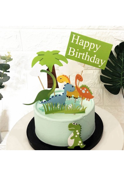 Dinozor Kek Dekorasyon Cupcake Topper Doğum Günü Partisi Malzemeleri (Yurt Dışından) fırsatları