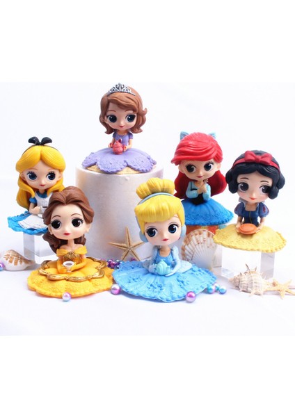 6 Adet Prenses Kek Süsleri Cupcake Toppers Kız Doğum Günü Partisi Dekorasyonu (Yurt Dışından)