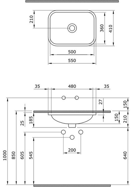 Bocchi Scala Tezgah Altı Lavabo 55 cm Mat Buz Mavi 1006-029-0125