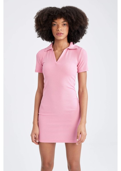 Polo Yaka Kısa Kollu Mini Elbise Y0608AZ22SP fırsatları