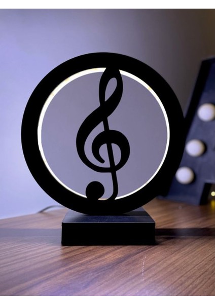 Sol Anahtarı Müzik LED Masa Lambası Ahşap