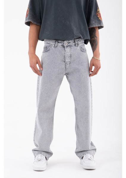 Baggy Relaxed Jean Asit Gri Pantolon fiyatları