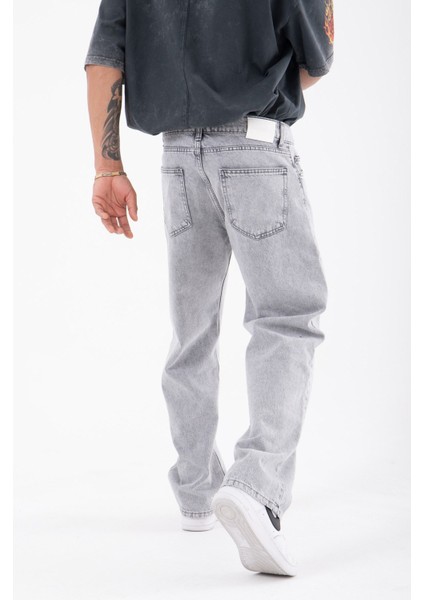 Baggy Relaxed Jean Asit Gri Pantolon modelleri