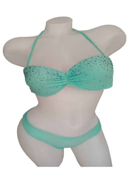 Kadın Taş Işlemeli Bikini Takım