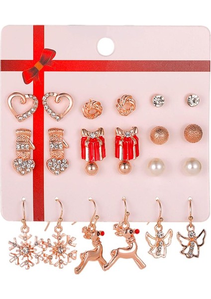 Küpe Hoop Bırak Dangle Kulak Çiviler Takı Melek Noel Kız Lover Kar Tanesi Için (Yurt Dışından)