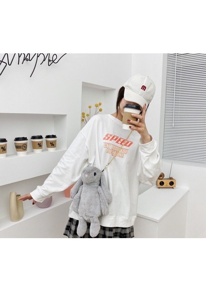 Tavşan Model Peluş Zincirli Omuz Çantası - Gri (Yurt Dışından) modelleri