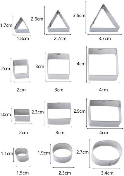24 Paslanmaz Çelik Bisküvi Diy Geometrik Desenli Kurabiye Kalıbı Seti (Yurt Dışından) modelleri