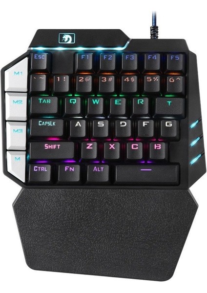 Mini Tek Elle Oyun Klavyesi RGB LED Arkadan Aydınlatmalı USB Kablolu Oyun 38 Anahtar Aksesuar (Yurt Dışından)