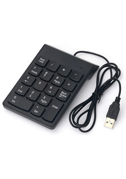 Kablolu USB Sayısal Tuş Takımı 18 Tuşlu Mini Taşınabilir Dijital Klavye Masaüstü/Dizüstü PC için kaymaz Ayak Pedi ile Değiştirme Eğim Tasarımı (Yurt Dışından)