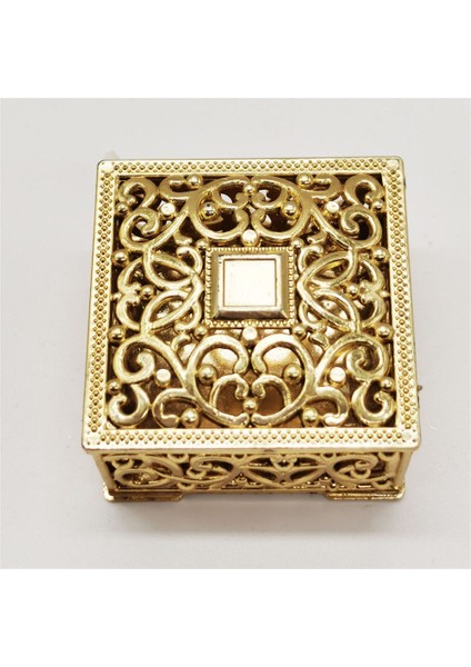 Plastik Hollow Altın Folyo Kek Şeker Depolama Organizatör Kutusu Düğün Hediye Paketleme Parti Malzemeleri (Yurt Dışından)