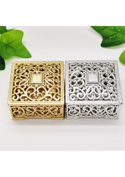 Plastik Hollow Altın Folyo Kek Şeker Depolama Organizatör Kutusu Düğün Hediye Paketleme Parti Malzemeleri (Yurt Dışından) modelleri