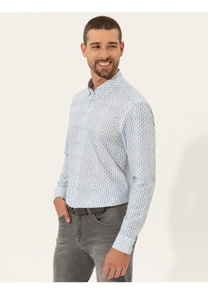 Erkek Zümrüt Slim Fit Uzun Kollu Gömlek 50249782-VR055