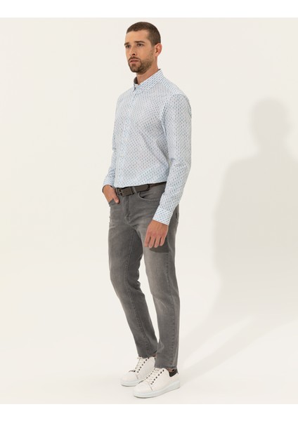 Erkek Zümrüt Slim Fit Uzun Kollu Gömlek 50249782-VR055