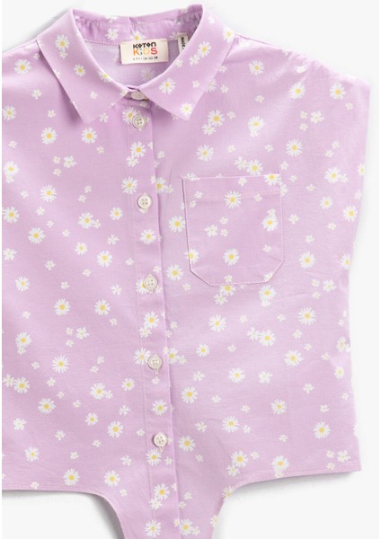 Çiçekli Gömlek Kolsuz Belden Bağlamalı Cepli Pamuklu modelleri