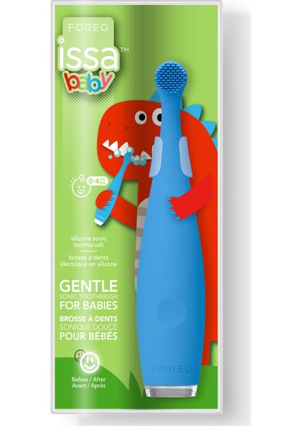 Issa™ Baby Bebek Diş Fırçası (0-4 Yaş Için), Bubble Blue Dino