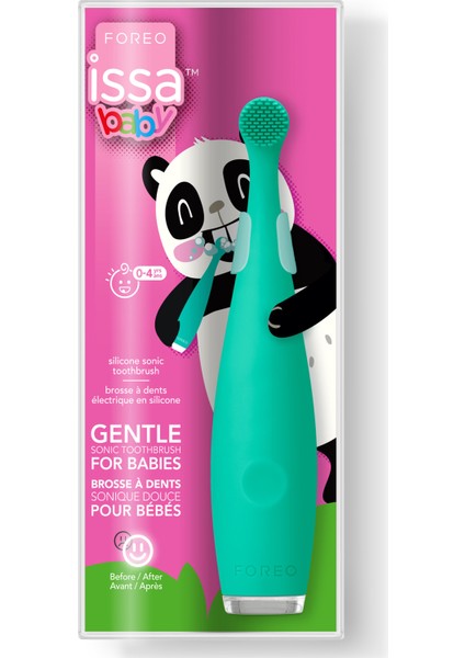 Issa™ Baby Bebek Diş Fırçası (0-4 Yaş Için), Kiwi Green Panda