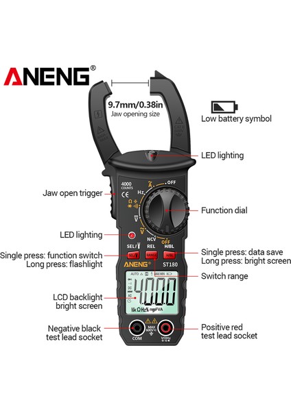 Aneng ST180 4000 Sayım Dijital Pens Metre Multimetre (Yurt Dışından)