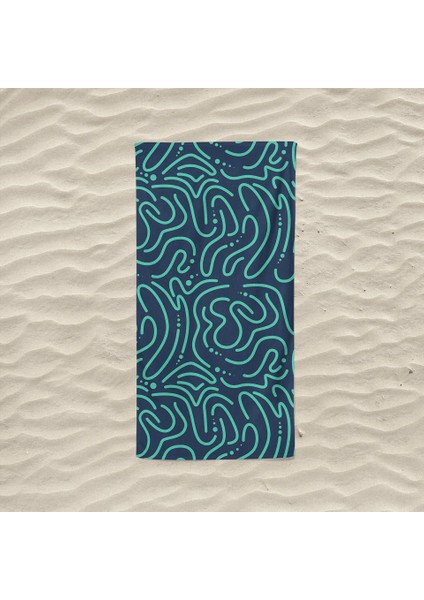 Green Doodle - Baskılı Plaj Havlusu