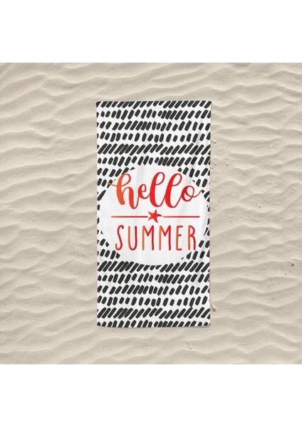 Hello Summer K - Baskılı Plaj Havlusu