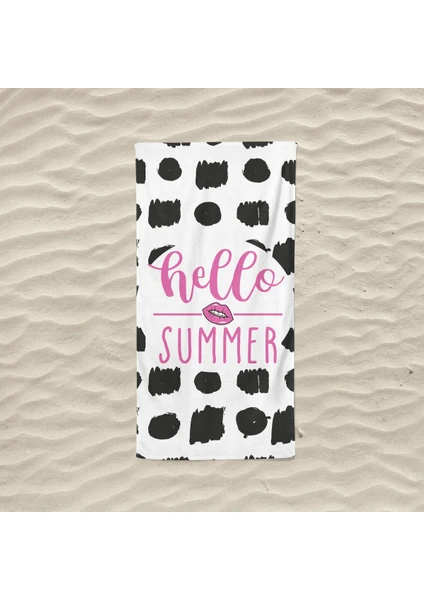 Marte Home Hello Summer P - Baskılıplaj Havlusu